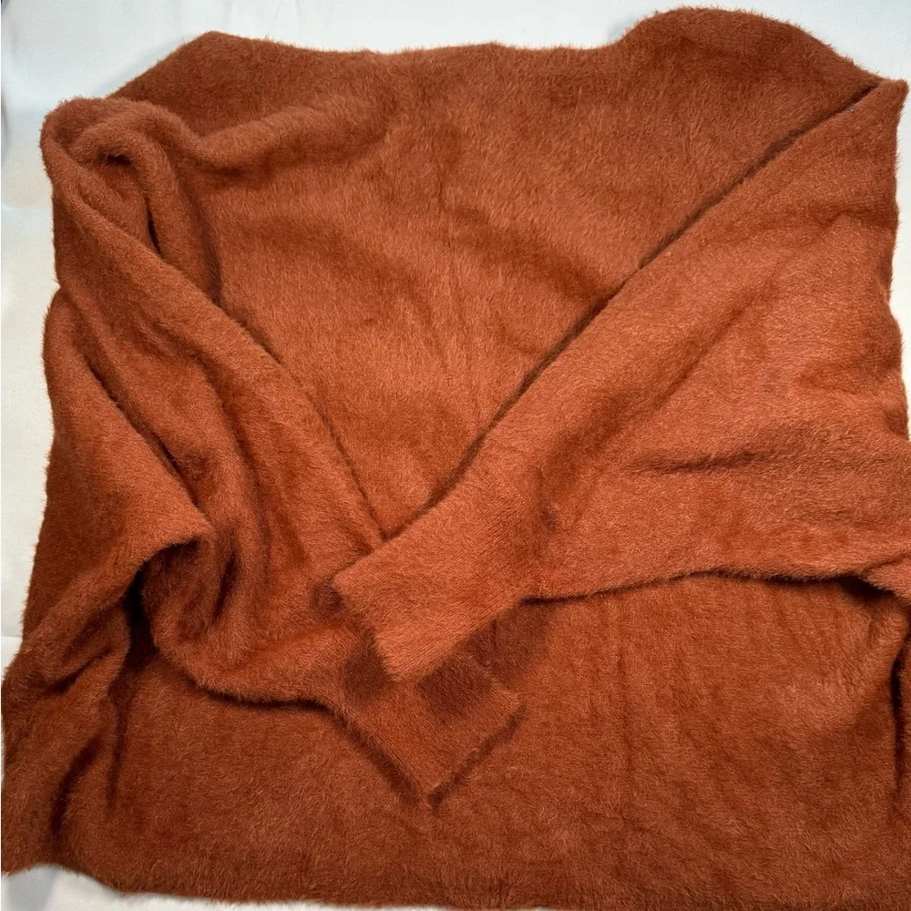 ACOA Women's Cozy Rust Sweater with butterfly sleeves Free people vibes - Picture 4 of 5